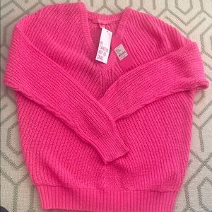 Pink V-Neck Women's Sweater